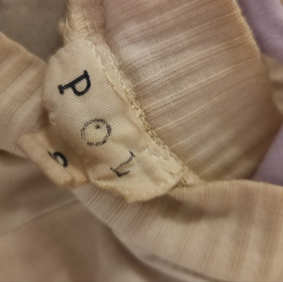 POL Tan Oversized Long Sleeve Blouse With Lace Detail On Sleeves & Lace-Up Back - Picture 2 of 7